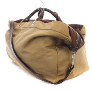 agnes b. ボストンバッグ ワンショルダーバッグ 2WAY キャンバス ベージュ ブラウン