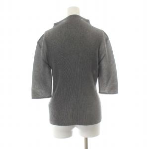 PLEATS PLEASE ISSEY MIYAKE プリーツカットソー 半袖 ハイネック ストレッチ グレー