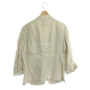 Max Mara テーラードジャケット 2B 七分袖 千鳥格子柄 イタリア製 44 ベージュ