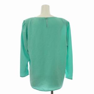 YVES SAINT LAURENT ヴィンテージ カットソー ブラウス シャツ 長袖 クルーネック M 青 ブルー