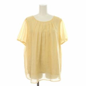 カットソー シャツ ブラウス 半袖 ボーダー 大きいサイズ 44 XXL 黄色 イエロー