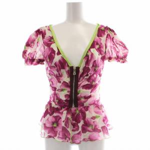 Tシャツ カットソー 花柄 40 ピンク