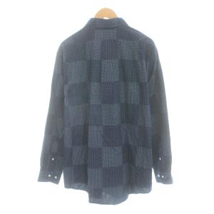 Brooks Brothers ボタンダウンシャツ 長袖 花柄 総柄 水玉 ドット 大きいサイズ XL 紺 ネイビー