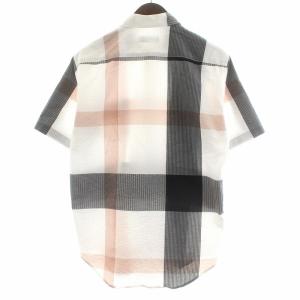 BLACK LABEL CRESTBRIDGE 20SS カジュアルシャツ 半袖 チェック M 白 ホワイト 黒 ブラック ピンク