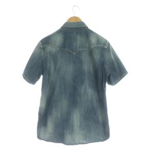 RUDE GALLERY ウエスタンシャツ デニム 半袖 スナップボタン 4 青 ブルー
