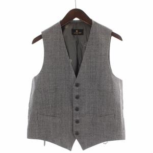 ベスト ジレ ロゴ タータンチェック 46 M グレー