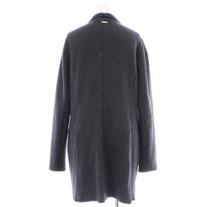 BALMAIN ピーコート Pコート ニット セーター ダブル 長袖 ひざ丈 ウール 大きいサイズ 13+ L 紺 ネイビー