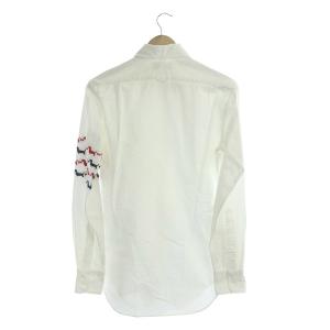 THOM BROWNE ボタンダウンシャツ 長袖 オックスフォード ダックスフンド 刺繍 1 ホワイト