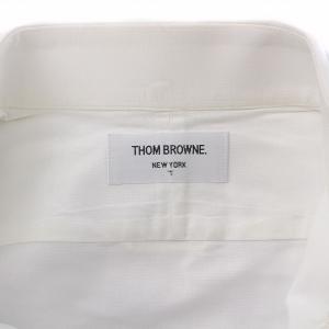 THOM BROWNE シャツ 長袖 ボタンダウン オックスフォード トリコロール アメリカ製 1 S 白 ホワイト