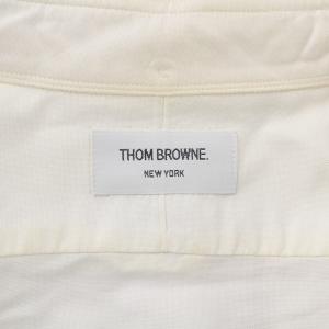 THOM BROWNE シャツ 長袖 ボタンダウン オックスフォード トリコロール アメリカ製 1 S 白 ホワイト