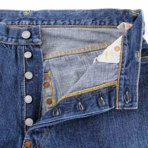 EVISU デニム パンツ ストレート ボタンフライ 刺繍 ブルー