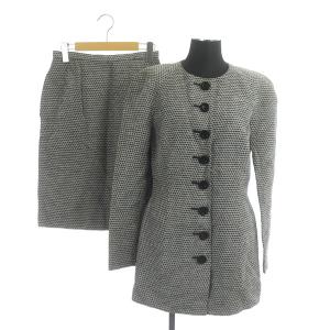 セットアップ ノーカラージャケット タイトスカート ヴィンテージ 9 グレー