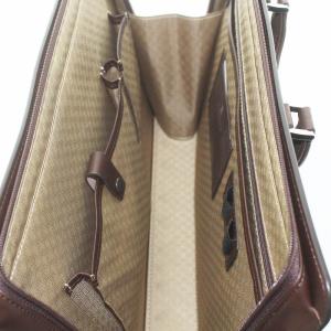 LANVIN COLLECTION コレクション ブリーフケース ビジネスバッグ シルバー金具 ロゴ 茶 ブラウン