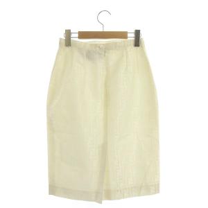 FENDI 365 スカート 膝丈 タイト タック ズッカ柄 総柄 イタリア製 40 アイボリー