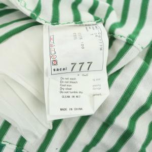 sacai 2015年製 カーディガン ボーダー ニット 長袖 Vネック 2 緑 グリーン