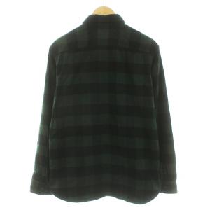 Deus Ex Machina ネルシャツ カジュアルシャツ 長袖 バッファロー チェック柄 ロゴ L 緑 グリーン 黒 ブラック