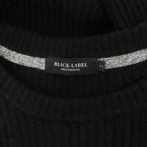 BLACK LABEL CRESTBRIDGE ニット セーター 長袖 クルーネック ロゴ刺繍 2 黒 ブラック