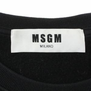 MSGM イタリア製 スウェット トレーナー 長袖 プルオーバー 裏起毛 ロゴ プリント M 黒 ブラック 2540MM68