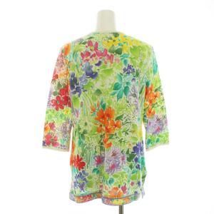 LEONARD カーディガン 七分袖 薄手 花柄 M マルチカラー