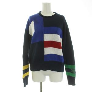 ニット カットソー セーター プルオーバー 長袖 M マルチカラー