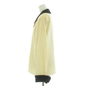 YVES SAINT LAURENT ヴィンテージ ベルベットジャケット ベロア 切替 バイカラー ウール M アイボリー 黒 ブラック