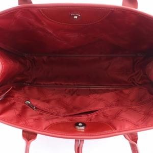 Longchamp ハンドバッグ トートバッグ バンブー金具 シルバー金具 レザー 赤 レッド