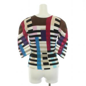 me ISSEY MIYAKE カットソー 半袖 プリーツ ストレッチ 近年モデル マルチカラー