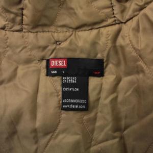 DIESEL フライトジャケット ライナー付き ラビットファー フード 袖リブ ミリタリー S 茶 ブラウン