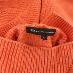 23区 19AW ニット セーター 長袖 ハイネック カシミア混 32 オレンジ