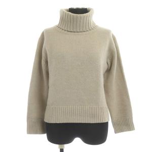 18SS ニット セーター 七分袖 タートルネック カシミア混 32 ベージュ