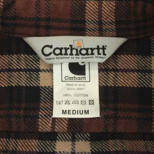 Carhartt L/S FLANNEL SHIRT ヘビーネルシャツ 長袖 チェック M 茶色 ブラウン ベージュ 05155