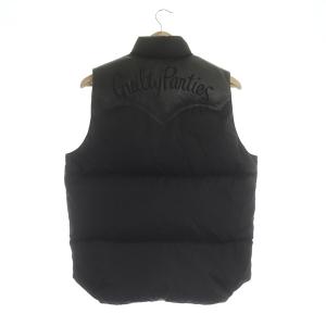 Rocky Mountain FeatherBed ダウンベスト レザー切替 スナップボタン 40 黒 ブラック