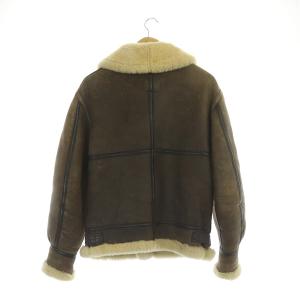 AVIREX B-3 ムートン レザージャケット ジップアップ 34 茶 ブラウン