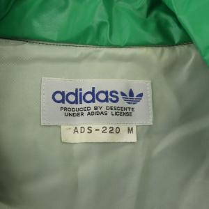 adidas 80-90年代 デサント製 ナイロンジャケット ブルゾン スナップボタン ヴィンテージ M 緑 グリーン ADS-220