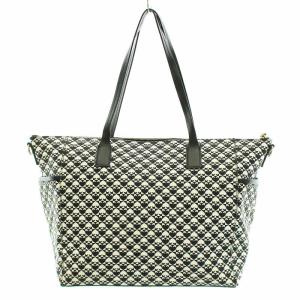 kate spade new york トートバッグ ハンドバッグ PVC スペード 総柄 ロゴプレート 黒 ブラック 白 ホワイト