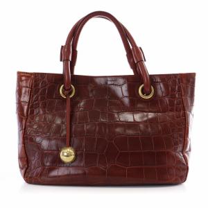 FURLA トートバッグ 型押し レザー 赤 レッド ボルドー