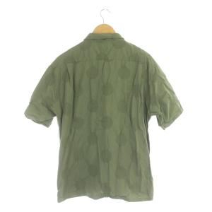 桃太郎ジーンズ MOMOTARO JEANS シャツ 半袖 ドット リネン混 ジャガード 42 カーキ