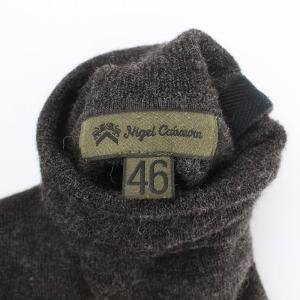 Nigel Cabourn ニット セーター 長袖 ハイネック エルボーパッチ 肩ボタン 46 S グレー