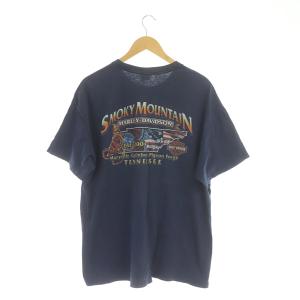 HARLEY DAVIDSON Tシャツ 半袖 イーグル プリント コットン XL 紺 ネイビー