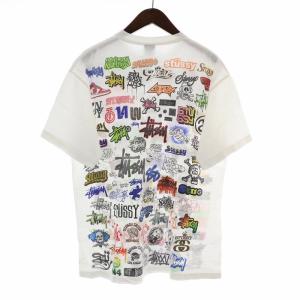 STUSSY All the logo Tシャツ カットソー 歴代ロゴ 半袖 クルーネック L マルチカラー