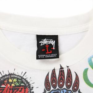 STUSSY All the logo Tシャツ カットソー 歴代ロゴ 半袖 クルーネック L マルチカラー
