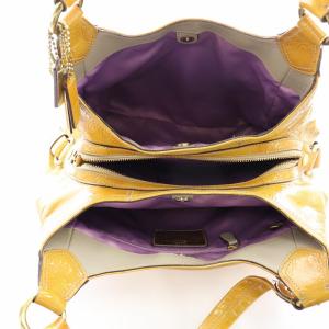 COACH マディソン マギー ショルダーバッグ ハンドバッグ パテントレザー キャメル色 14331