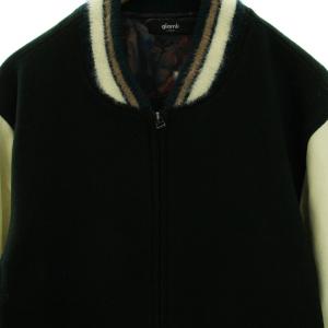 glamb スタジャン ジャケット 裏地総柄 レザー ウール L 緑 グリーン 白 ホワイト