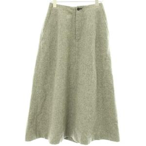 ウールスカート フレア ロング 総裏地 ジップフライ AD1992 ヴィンテージ M グレー