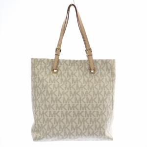 MICHAEL KORS トートバッグ ハンドバッグ ロゴ PVC 白 ホワイト ベージュ