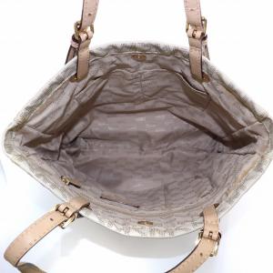 MICHAEL KORS トートバッグ ハンドバッグ ロゴ PVC 白 ホワイト ベージュ
