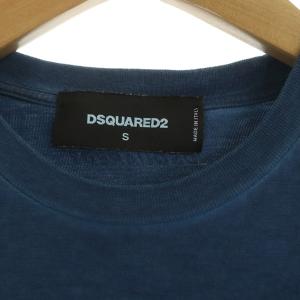 DSQUARED2 Tシャツ 半袖 プリント クルーネック コットン イタリア製 S 青 ブルー