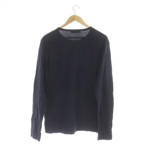 STONE ISLAND ロゴパッチ ロングスリーブ Tシャツ 長袖 ロンT コットン イタリア製 L 紺 ネイビー 681524557