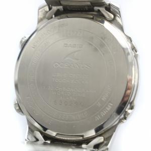 CASIO oceanus OCW-10 腕時計 クロノグラフ デイト シェル文字盤 電波ソーラー シルバー色