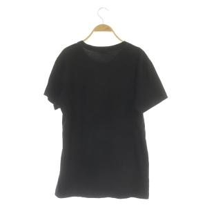 DIESEL Tシャツ 半袖 ロゴ エナメル パテント クルーネック L 黒 ブラック